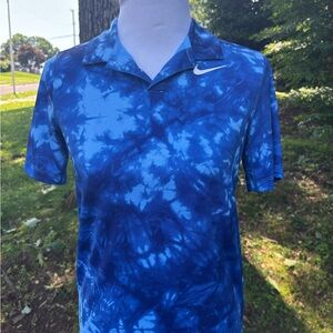 Nike Blue Tie-Dye Polo Shirt